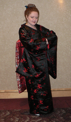 Suzanne Wells in 
					her costume for Springfield's Bright Nights Ball, 2008