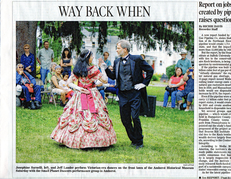 Small Planet Dancers performed Victorian-era dances at the Wood Museum at the Amherst, MA, Historical Museum on June 29, 2015.
