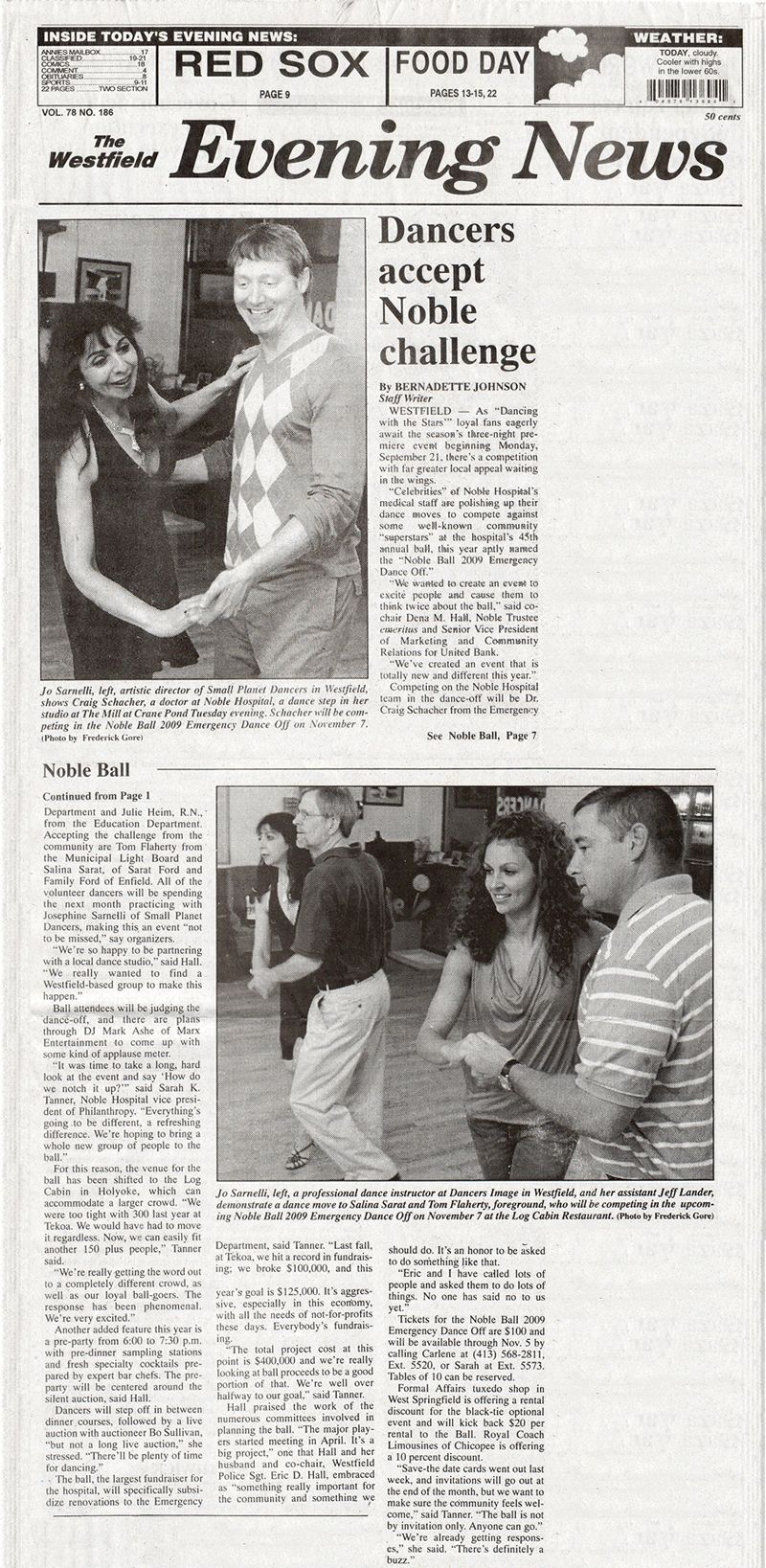 News article on the Noble Hospital Ball 2009 - Dancing with the Stars