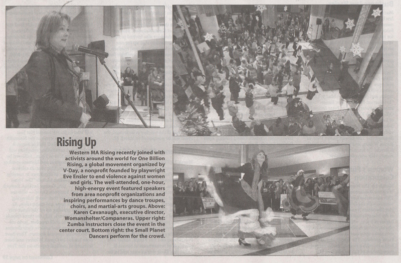 News article in Business West about Small Planet Dancers preforming in Springfield to support One Billion Rising.