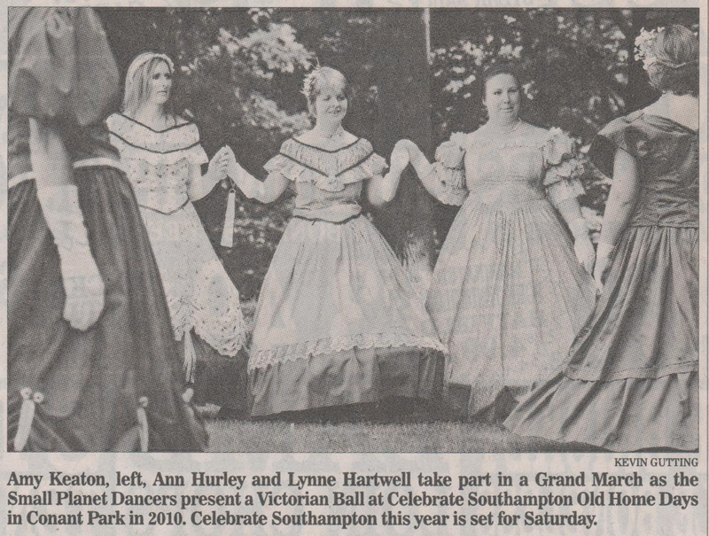 News article about Small Planet Dancers preforming at Southampton Old Home Days on August 14, 2010.