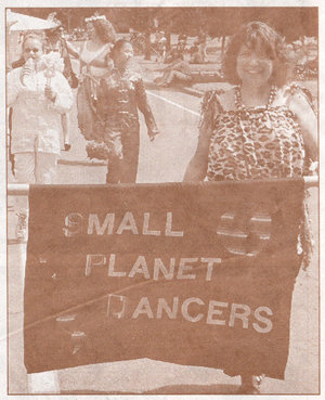 Small Planet Dancers marches in Stanley Park's 60th Aniversary Parade.